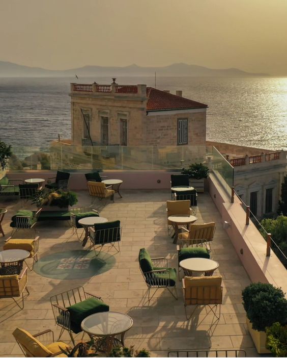 Rooftop terrace overlooking the Mediterranean